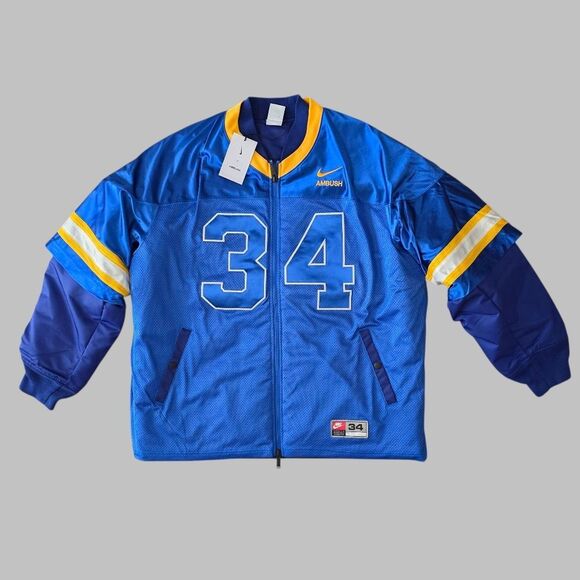 Nike X Ambush Football Bomber Jacket Jersey University Blue Gold LA Rams Men's M - Picture 1 of 12